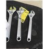 Image 1 : 4 New 12'' Adjustable Wrench (2) Stanley, (1) ITC, (1) 