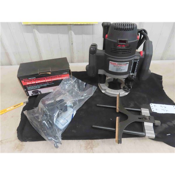 Craftsman Electronic Plunge Router with Guides , Lettery Template Set , 