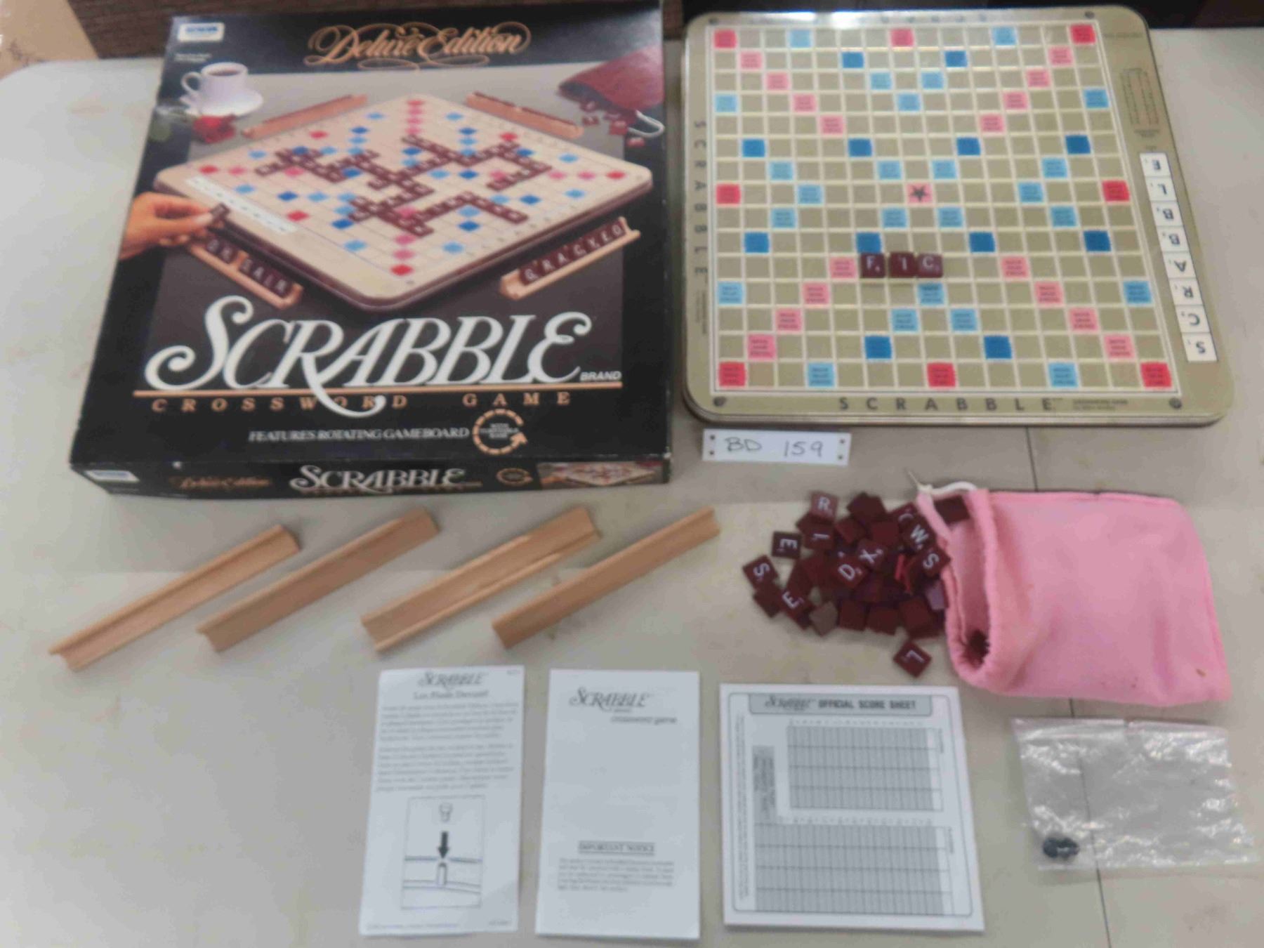 Vintage Deluxe Edition Scrabble Boardgame , Rotating Game Board ...