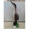Image 1 : Carved Cedar Crane 37'' Tall 