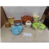 Image 1 : Bean Pot with Lid, Chicken Recipe Box, Tin, Plate, Bee Hive 