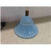 Image 2 : Vintage Frosted Glass Blue Lamp