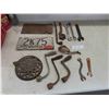 Image 1 : 1936 + 1951 License Plates, Old Wrenches, Crescent Wrench &