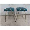 Image 2 : 2 Upholstered Stacking Stools with Chrome Legs 