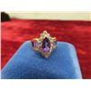 Image 2 : 10kt Gold, Diamond & Amethyst Ring Size 6 Total Weight 43 
