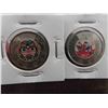 Image 8 : 3 Colored Canadian Loonies & 6 Colored Toonies 