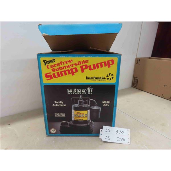 New Mark II Submersible Sump Pump 8.5 Amps 