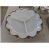 Image 2 : Milk glass serving plate, Chromeware, 