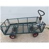 Image 1 : Metal Garden wagoin has 4 flat tires 