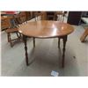 Image 2 : Maple Table 30'' H x 42'' Diam , 2 Leaves @ 42'' Each , 