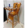 Image 2 : Wood High Chair with Carved Back Design 
