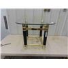 Image 1 : Brass/Glass End Table 20'' x 20'' x 25'' 