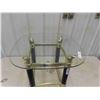 Image 2 : Brass/Glass End Table 20'' x 20'' x 25'' 
