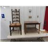 Image 1 : Stand with Carved Details 21'' x 19'' x 17 1/2'' & Ladder 