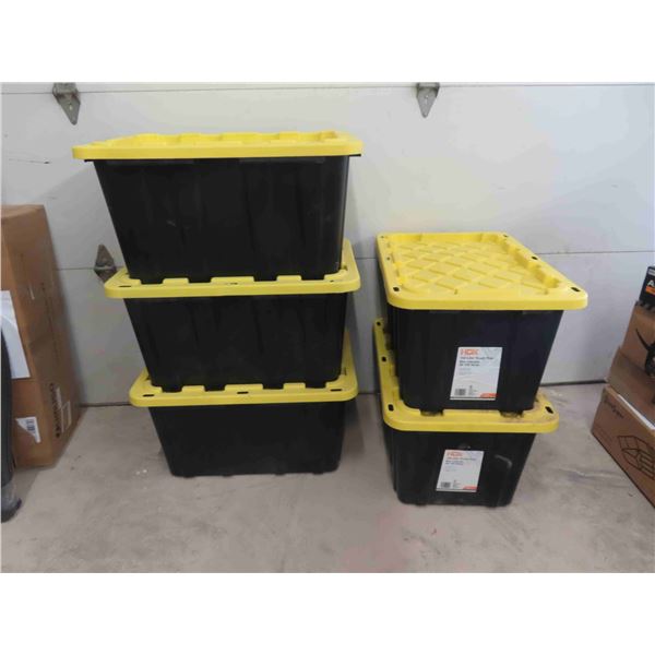 5 Totes with Lids 102L   
