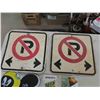 Image 2 : 2 Metal Street Signs 12'' x 12'' 'No Parking' , 2 Maps ,