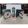 Image 1 : Winter Garden Décor : Painted Cement Snow Men,