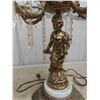 Image 2 : Brass Crystal Cherub Lamp Candelbra 34'' High , 