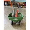 Image 2 : SEED SPREADER, 2 ELECTRIC WEED TRIMMERS, AND BUNDLE OF YARD TOOLS, PIPE BENDERS ETC
