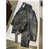 Image 1 : MENS BLACK LEATHER BIKER JACKET, SMALL / MEDIUM