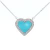 Image 1 : 14kt WG Turquiose and Dia Heart Pendant