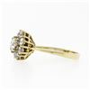 Image 6 : 18k Yellow Gold 0.93 ctw Fine Round Brilliant Diamond Petite Flower Cluster Ring