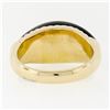 Image 7 : Vintage 14K Yellow Gold .13 ctw Pave Diamond & Domed Custom Cut Black Onyx Ring
