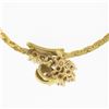 Image 5 : Italian 14k Gold .35 ctw Brilliant Diamond Cluster Center Flat Link Chain Neckla