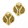 Image 5 : Craig Drake 18K Yellow Gold Polished Grooved Sea Shell Clip On Earrings