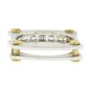 Image 5 : 14k TT Gold 0.60 ctw Round Channel Diamond Matte Squared Screw Double Band Ring