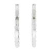 Image 4 : 14K White Gold Large 5 ctw In and Out Emerald Cut Diamond Oval Shape Hoop Earrin