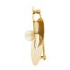 Image 6 : Retro Vintage Krementz 14k Gold Grooved Interlocking Round Disc Pearl Pin Brooch