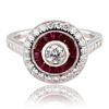 Image 1 : 0.24 ctw Diamond, 0.89 ctw Blue Sapphire and Ruby Platinum Ring (0.55 ctw Diamon