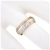 Image 3 : Vintage 14k Gold Faceted Center Polished Finish Eternity Stack Wedding Band Ring