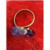 Image 4 : ADJUSTABLE AMETHYST RING BRAND NEW . MATERIAL - ZINC WITH ELETRO PLATED GOLD .