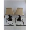 Image 1 : Pair of "Elephants" Table Lamps - Tested - 21" High