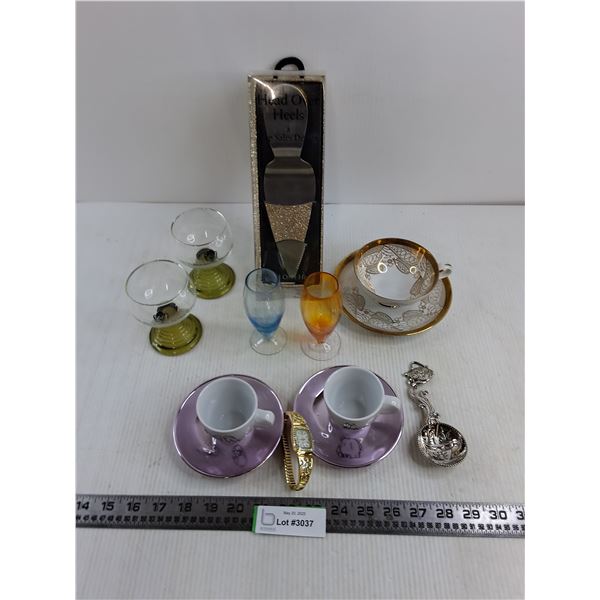 Espresso Set,Teacup, Pie Server, Women's Wrist Watch, Misc.