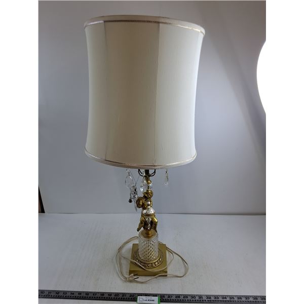 Vintage "Golden Child" Table Lamp with Ornaments - Tested - 32" Tall - Pickup Only