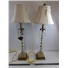 Image 1 : Pair of Vintage Table Lamps (One Missing Top Screw Ornament) - Tested - 33" Tall - Pickup Only