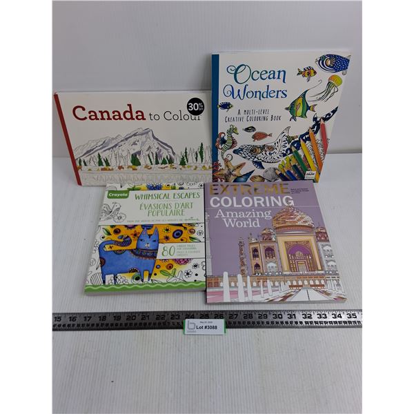 (4) Adult Coloring Books