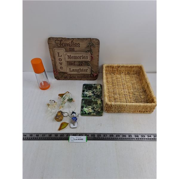 Carson Wall Plaque "Families Are" - 10" x 10", Oil Mister, Hanging Ornaments, Wicker Basket