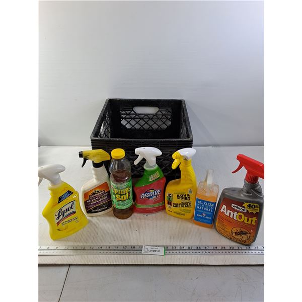 Milk Crate with Chemicals