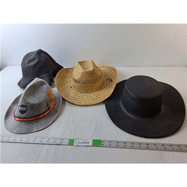 (4) Hats- Straw, Samuel Adams, Misc.
