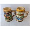 Image 3 : (2) Ceramic Beer Steins 5.5" Tall