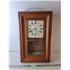 Image 1 : Wooden Wall Clock 25" Tall x 15.25" Long x 4" Wide  - Cannot Ship
