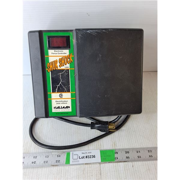 Shur Shock Electronic Fence Controller-Powers On