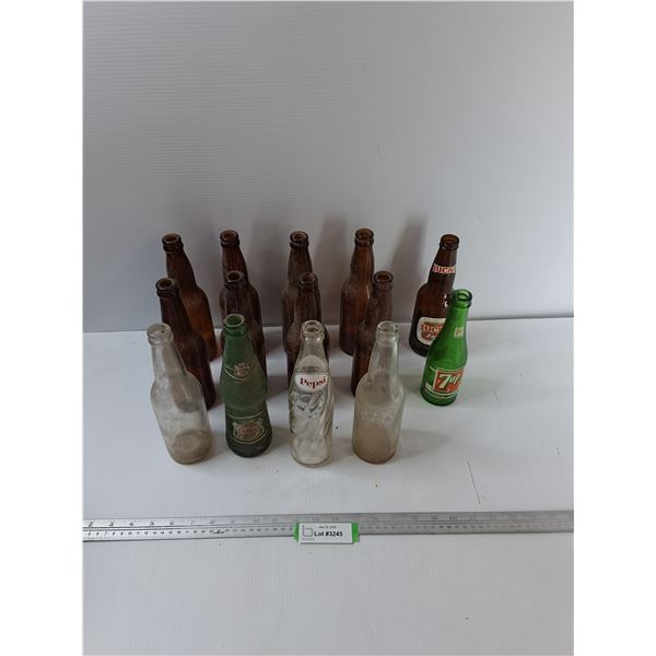 (14) Vintage empty Beer and Pop Bottles- Fragile