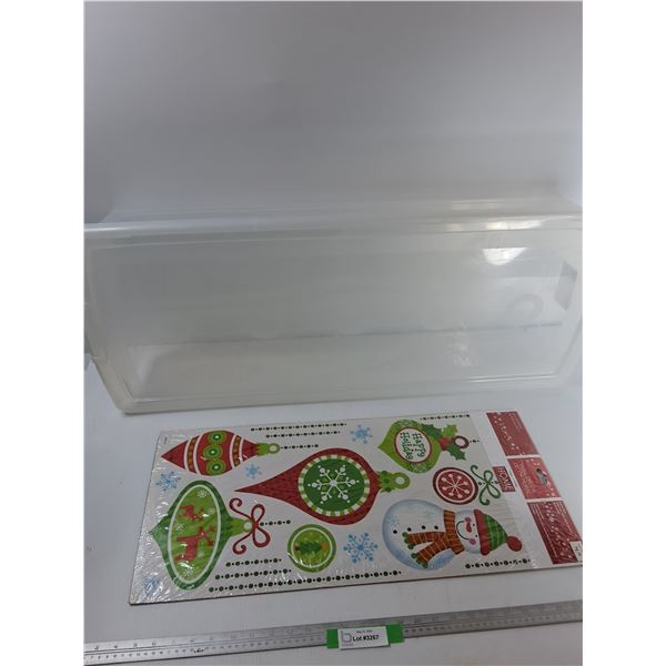 Home wall Mural and Clear Storage Tote -36.5" - Cannot Ship