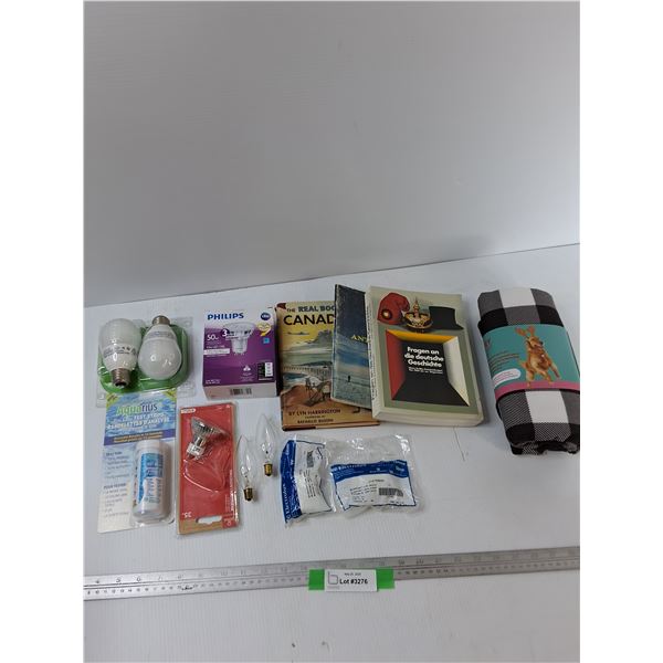 Assorted Items - Lightbulbs, Books, Misc -  As Is