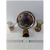 Image 1 : Silver Plated Plate, Stein, Soap Dish and Vase